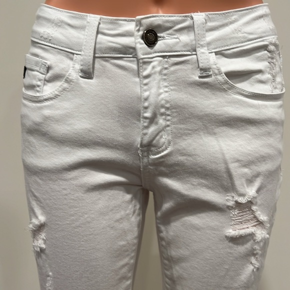 KanCan Brianna White Mid Rise Ankle Skinny Jeans Size 5/26 - Picture 3 of 11